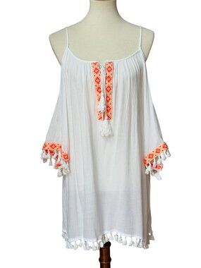 Cute Options Cold Shoulder Swim Coverup Medium